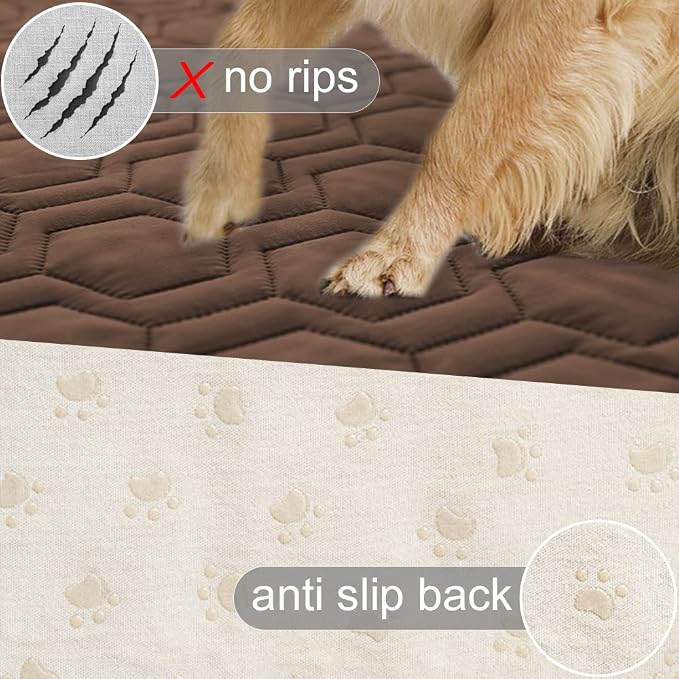 Tcksstex Waterproof and Anti-Slip Dog Bed Cover and Pet Blanket Sofa Pet Bed Mat car Incontinence Mattress Protectors Furniture Couch Cover for Most Cats Dogs, Pets （82x82-Chocolate） - Image 3