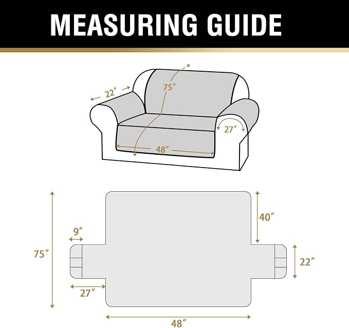 PrinceDeco Loveseat Covers for 2 Cushion Couch Modern Sofa Covers Water Resistant and Washable Thick Soft Couch Cover for Dogs Anti-Slip Sofa Cover Seat Width to 48"(Loveseat, Sage) - Image 3