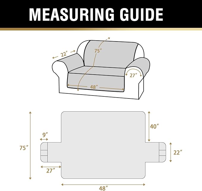 PrinceDeco Love Seat Couch Covers for Dogs Quilted Loveseat Cover Furniture Protector Non-Slip Rubber Backing Water Resistant for 2 Cushion Couch Seat Width to 48"(Loveseat, Brown) - Image 3