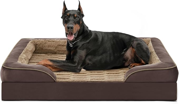 FURTIME Orthopedic Extra Large Dog Bed, Waterproof Dog Beds, 48x35x6.5 Supportive Foam Pet Couch Bed with Removable Washable Cover and Nonskid Bottom by FURTIME