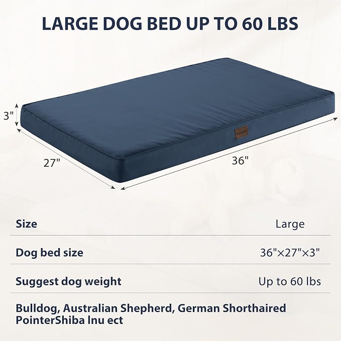 BFPETHOME Outdoor Waterproof Dog Bed for Large Dogs, Washable Cover, 36" | Outdoor & Indoor Use, Waterproof, For Medium, Large, Extra Large Dogs, Orthopedic, Egg Crate Foam, Up to 60 lbs - Image 4