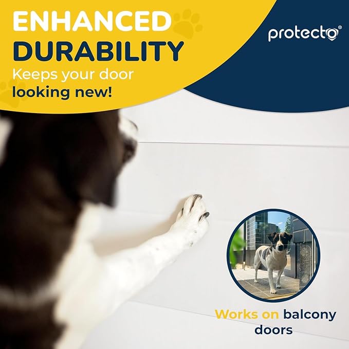 PROTECTO 2-Pack Door Protector from Dog Scratching, 30x6 - Door Guard | Clear Self-Adhesive Kick Plate, Cat & Dog Scratch Shield - Bottom of Door, Interior & Exterior, Window & Sliding Doors - Image 2