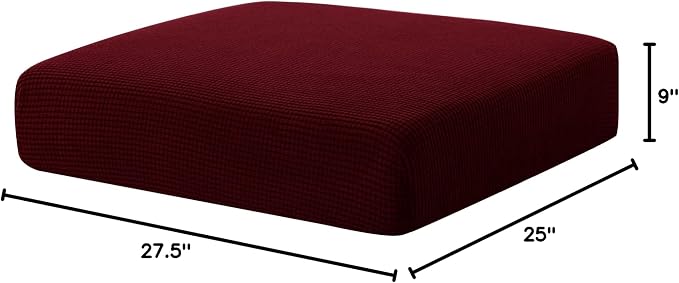Hokway Couch Cushion Covers Christmas Wine Red Stretch Cushion Covers Sofa Seat Cushion Slipcover Cushion Protector(Wine, Small) - Image 10