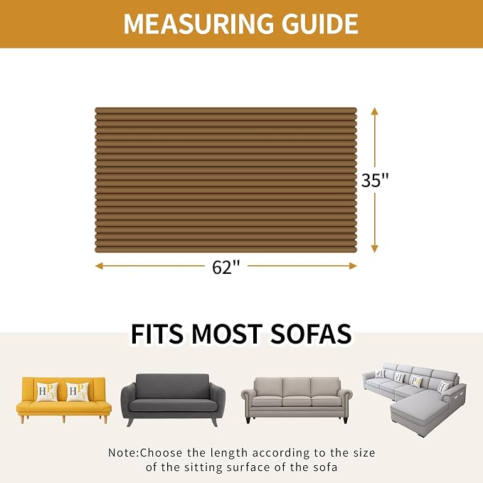 Deep Dream Waterproof Couch Cover for Dogs, Non Slip Pet Couch Covers for Sofa, Soft Faux Fur Sofa Cover, Washable Furniture Protector for 3 Cushion Couch (Khaki, 35" x 62") - Image 5