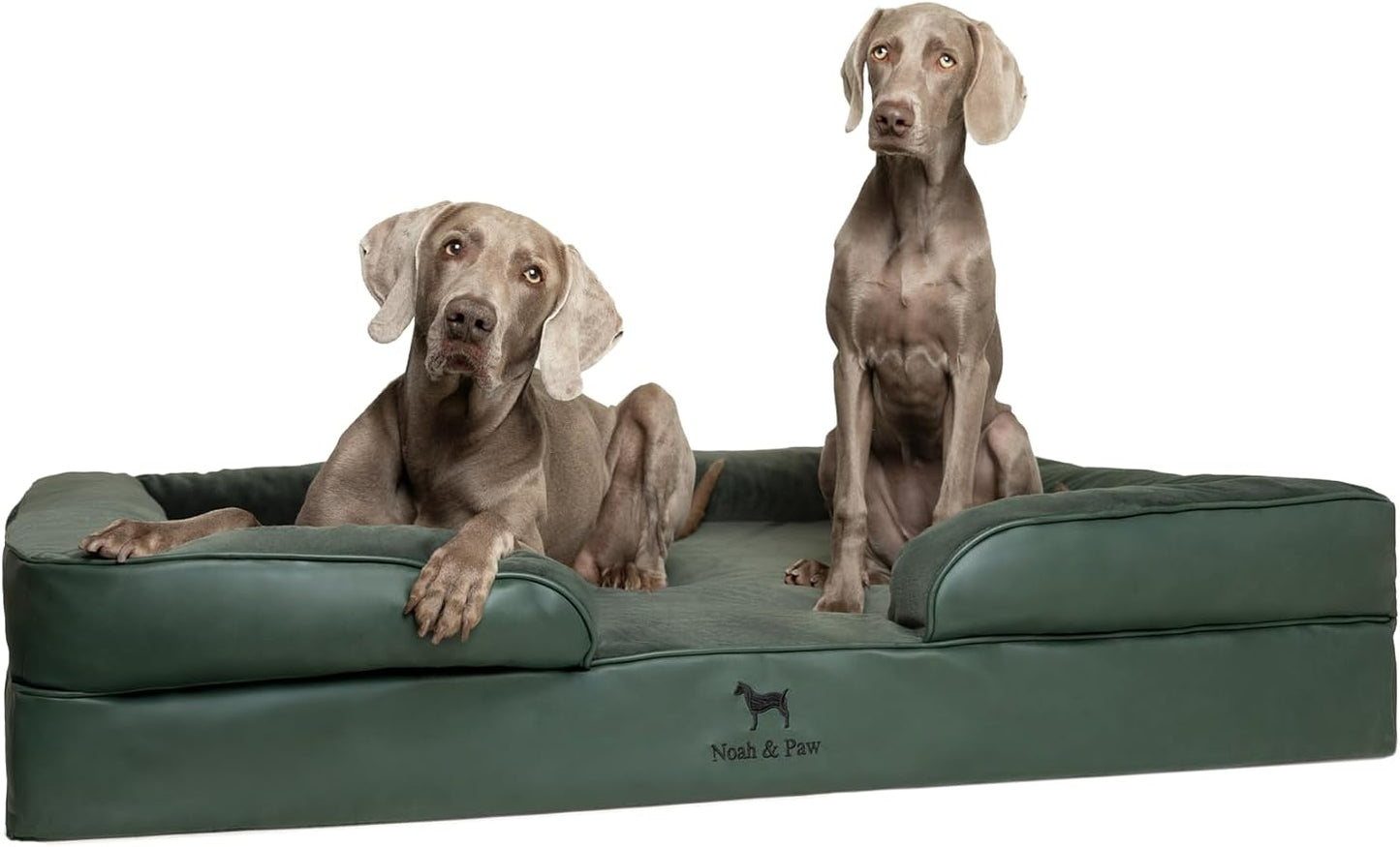 NOAH & PAW Giant Dog Bed XXL, 55x45x11 Inch, Orthopedic Dog Beds, Eggshell Memory Foam Infused with Cooling Gel, Inner Cover, Water Resistant, Machine Washable (Faux Leather) by NoahPaw