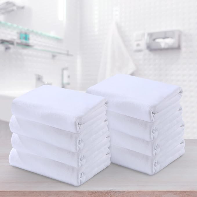 Breling 8 Pieces Sublimation Blank Bath Towel Microfiber Polyester Thick Towel Absorbent White Towel for Sublimation DIY Home Bathroom, 60 x 27 Inch - Image 5