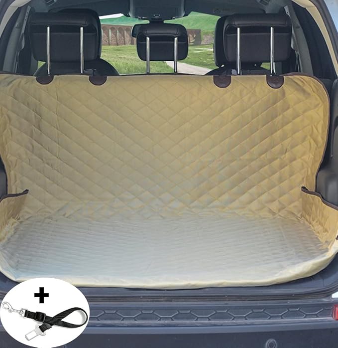 FLR Pet Dog Seat Cover for Car Waterproof Washable Pet Dog Mat Booster Seat Cover Car Pet Dog Protector Cover with 1 Pcs Pet Seat Safety Belt for Dogs SUV Cars Trucks-80X52in - Image 2