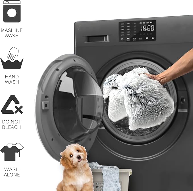 Waterproof Dog Bed Cover, Dog Pad Soft Plush Pet Blanket with Anti-Slip Back for Bed Couch Sofa, Furniture Protector for Small, Medium and Large Dogs and Cats (White-Bubble, 82"x82") - Image 4