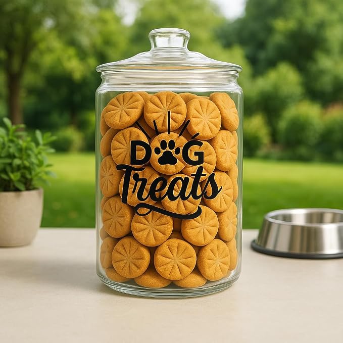 kitchentoolz 2-Gallon Dog Treat Container Airtight – Large Glass Jar for Countertop, Stylish Dog Treats Container & Dog Cookie Jar, Perfect Dachshund Accessories & Dog Treat Storage - Image 3