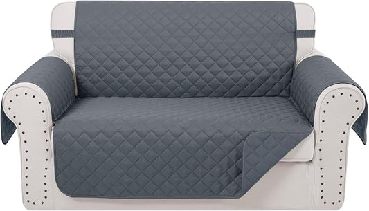 Reversible 45" Small Loveseat Sofa Covers, Dark Blue | Loveseat Covers for Dogs Water Repellent, Friendly Furniture Protector with Elastic Straps for Living Room by LuxshareHome