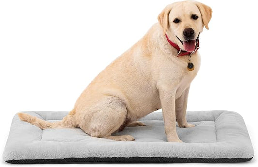Washable Dog Bed for Crate, Ultra Soft Plush Dog Crate Pad for Medium to Large Dogs, Non Slip Cushion for Metal Crates, Indoor or Travel, 36 x 23 Inch, Gray by ZENGAOOU