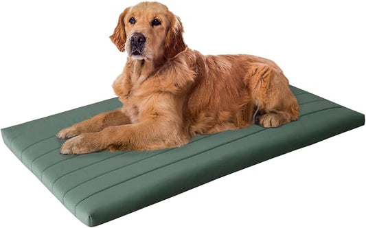 BALANCE Dog Crate Bed, Orthopedic Dog Bed Pad with Waterproof Liner, Washable Crate Foam Pet Mat for Large, Medium, Puppy Dogs Breeds, Mint Leaf, 48"x30"x2" by BalancePet