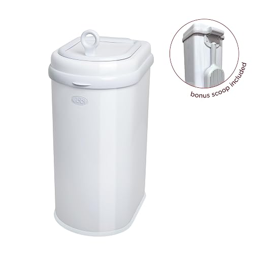 Ubbi Pet Waste Pail, White | Odor-Locking Cat Litter Disposal System, Stainless Steel Pet Waste Can with Safety Lock & Scoop, No Special Bags Required - Image 2