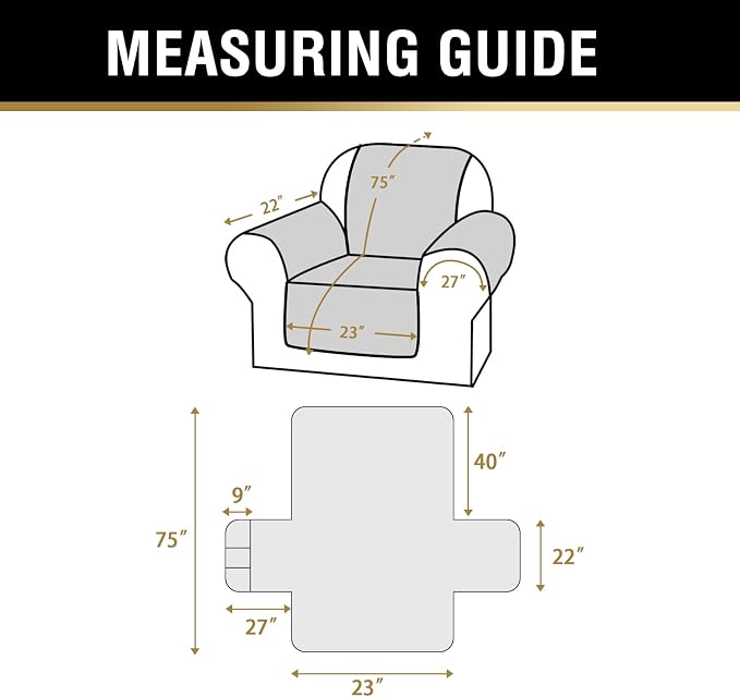 PrinceDeco Chair Cover Slipcover Water Resistant Sofa Cover Washable Chair Cover Anti-Slip Stay in Place Furniture Protector for Pets Dog Kids(Armchair Cover,Ivory) - Image 3