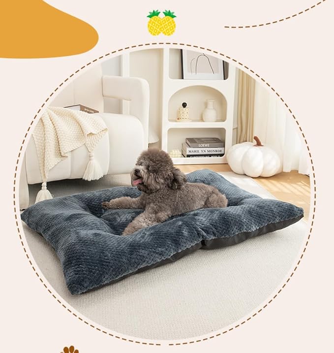 Dog Bed for Crate, Washable Mats for Sleeping, Soft and Fluffy, with Anti-Slip Bottom, Warm Dog Beds for Small Medium Large Dogs Cats Puppy Kitten (Coffee Color,X-Small) - Image 9