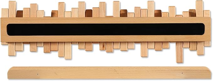 Coat Rack Wall Mount Piano Flip Down Wall Hook Rack 6 Hooks Beech | Natural Wood Handmade Unique Hanger for Coats Bag Hat Umbrella key Wall Art In the foyer living room bedroom bathroom office - Image 5