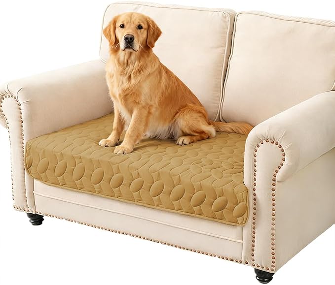 Ameritex Waterproof Pet Bed Cover Anti-Slip Dog Bed Blanket for Sofa and Furniture Waterproof New Pattern Design (Sand, 30x53 Inch (Pack of 1)) by Ameritex