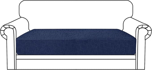 MAXIJIN Waterproof Couch Cushion Covers Individual Love Seat Cushion Cover Stretch Sectional Sofa Slipcovers with Elastic Bottom for Dogs Pets (1 Piece for Loveseat, Navy Blue) by MAXIJIN