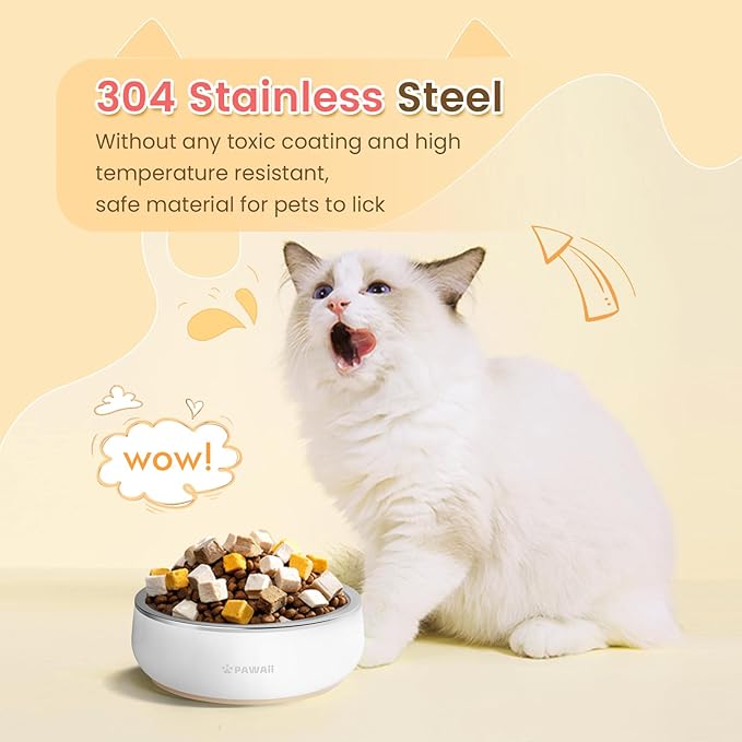 Pawaii Small Dog Bowl, 12 oz Stainless Steel Food and Water Bowl, 1 Pack | Double-Wall Design,Smooth Open Bowl Design,Easy-Rinse Interior,Wide Bowl Opening,For Cats and Small Pets - Image 2