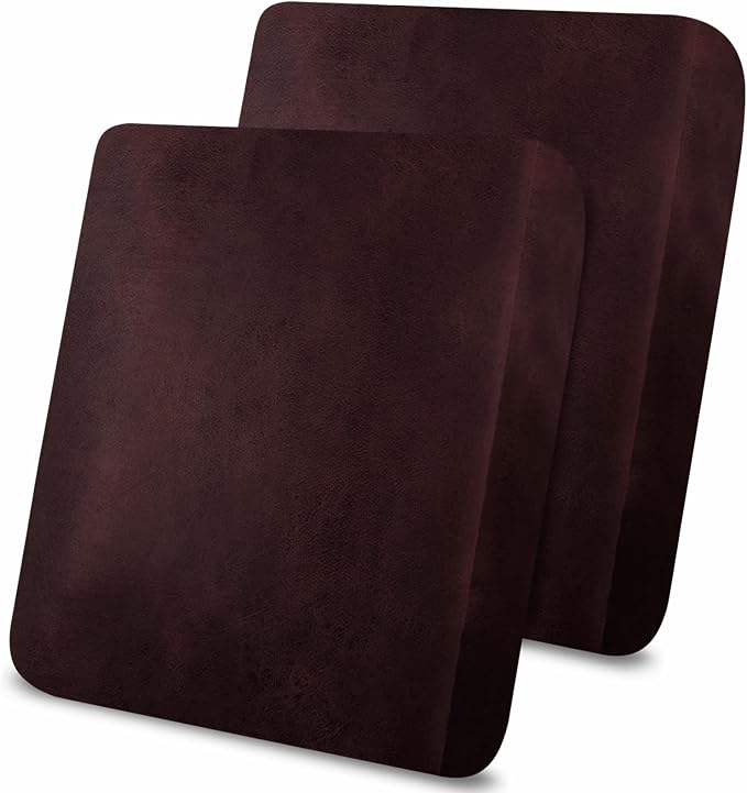 molasofa Leather Look Couch Cushion Covers, Stretch Sofa Cushion Covers for Sectional Armchair Loveseat Protector,Replacement Seat Cushion Slipcovers, Machine Washable (2 Cushion Sofa, Red) by Molasofa