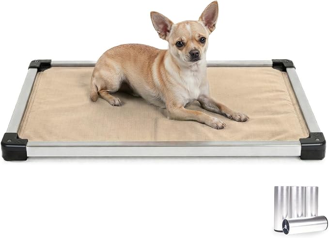 K9 Ballistics Chew Proof Armored Crate Bed 29 x 18 for Small Dogs - Virtually Indestructible Pad, Preassembled, Withstands Aggressive Chewers - Fits 30” Wire Crates, Sandstone Tan by K9Ballistics