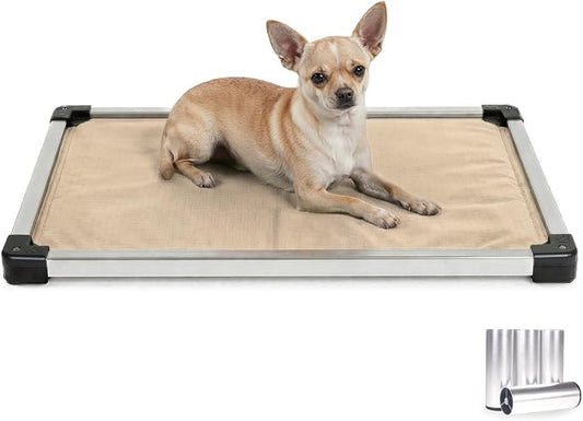 K9 Ballistics Chew Proof Armored Crate Bed 29 x 18 for Small Dogs - Virtually Indestructible Pad, Preassembled, Withstands Aggressive Chewers - Fits 30” Wire Crates, Sandstone Tan by K9Ballistics