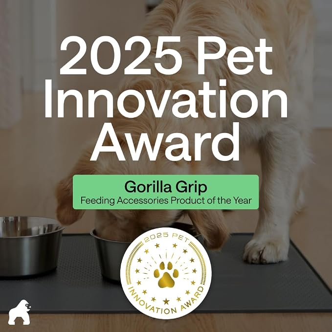 GORILLA GRIP 100% Waterproof Raised Edge BPA Free Silicone Pet Feeding Mat, Dog Cat Food Mats Contain Spills Protects Floors, Placemats for Cats and Dogs Water Bowl, Pets Accessories 32x24 Green - Image 6