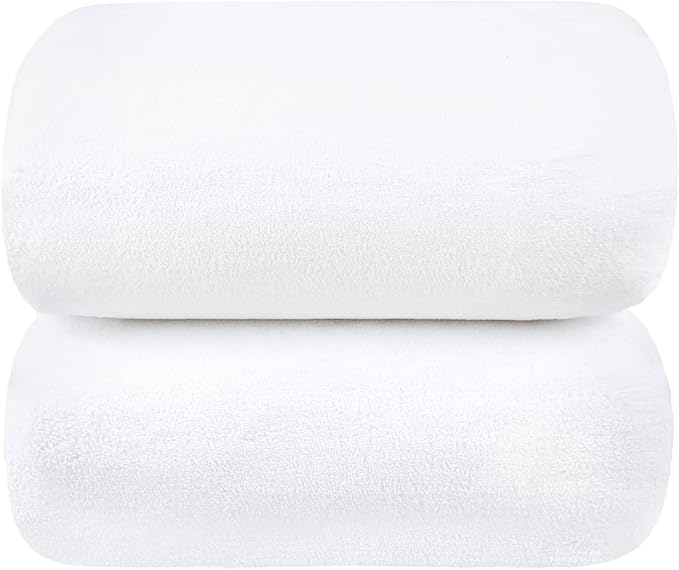 JML Microfiber Bath Towels, White, 35" x 70", 2 Pack - Image 6