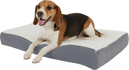 PETMAKER Orthopedic Pet Bed – 2-Layer Memory Foam Dog Bed with Removable Sherpa Cover – Comes with Additional Mattress Replacement Cover (Gray) by PETMAKER