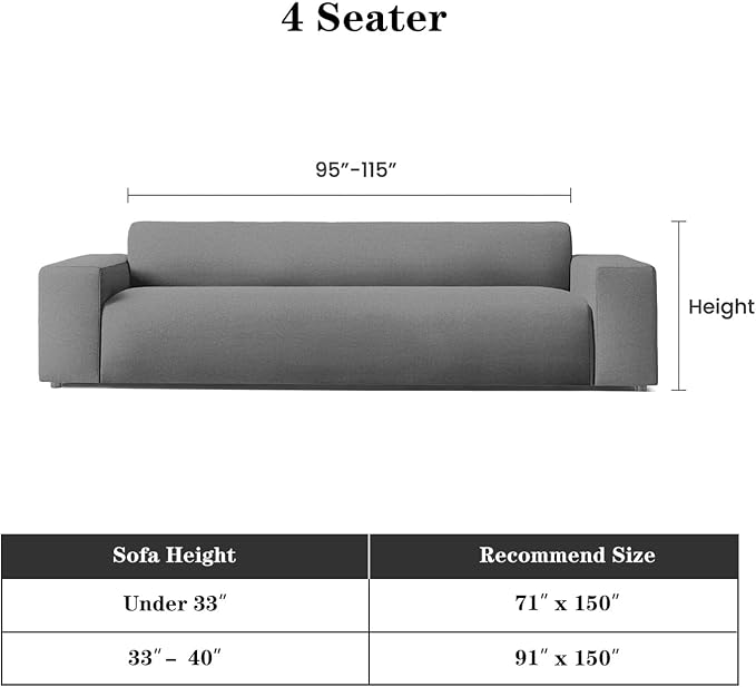 MEETSKY Oversized Couch Cover Sofa Covers Couch Covers for 3 Cushion Couch Sofa Pet Friendly, L Shaped Sectional Sofa Covers Washable Simply Put Sofa Throw Cover for Dogs, 91"x 150"，Dark Chocolate - Image 4