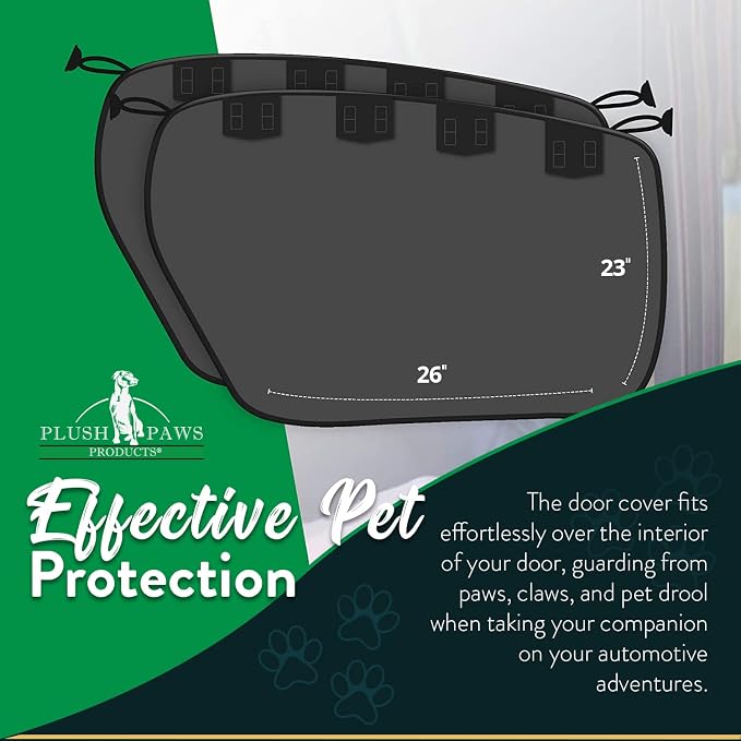 Plush Paws Products Premium Car Door Protector | Washable & Waterproof Interior Door Cover for Car, Truck, & SUV | One Size Fits Most Nonslip, Tear Resistant Door Guard | Set of 2 Black - Image 4