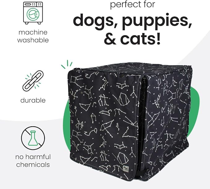 Molly Mutt Rocketman Dog Crate Cover, 100% Cotton Canvas Cover with 2 Roll-Up Panels, Ideal for Dog or Cat Crate, Durable, Washable, and Free of Harmful Chemicals, 24" x 18" x 21" - Image 3