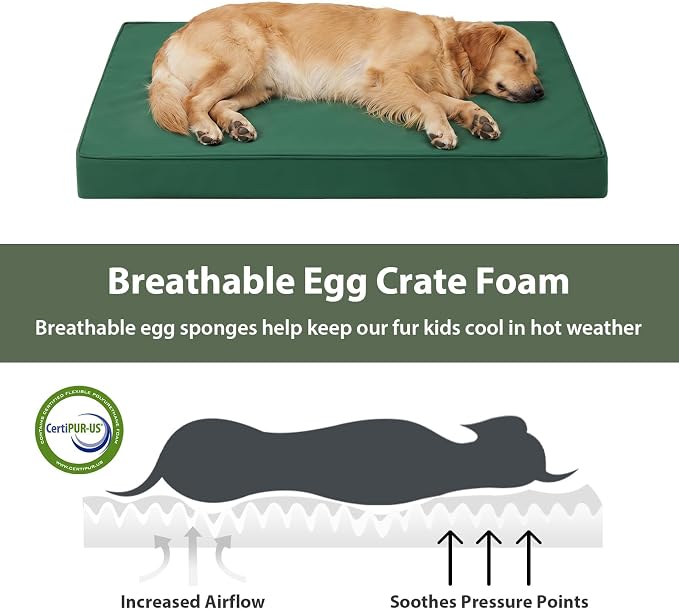 WNPETHOME Outdoor Waterproof Dog Bed Large Sized, Washable Creat Pad 54" | Outdoor & Indoor Use, For Large Sized Dog, Removable Washable Cover, Egg Crate Foam Orthopedic Dog Mat, Up to 130 lbs - Image 5