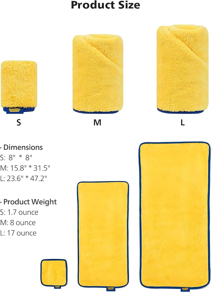 PETHROOM Ultra Absorbent Pet Towel | Quick-Drying, Soft Microfiber Dog & Cat Bath Towel | Lightweight, Durable, Fast Water-Soaking | Ideal for All Breeds (Medium) 15.7" x 31.5" (Pack of 2) - Image 9