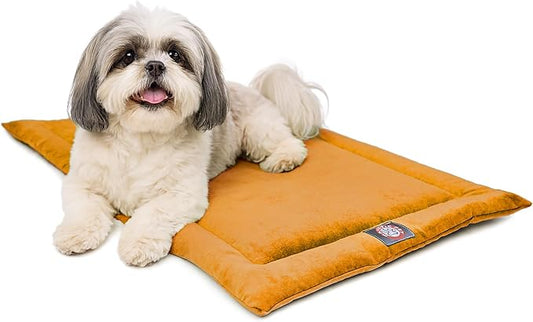 Majestic Pet Orthopedic Memory Foam Dog Crate Mat - Plush Pet Bed Pad for Crates & Kennels | USA Crafted | 24"x18" Villa Orange by MajesticPet