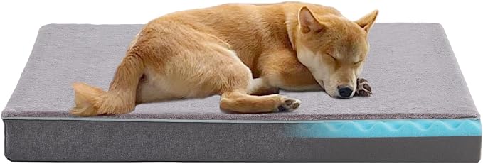 Cooling Dog Beds for Large Dogs, Orthopedic Memory Foam Dog Bed, Large Pet Beds with Washable Cover, Ideal for Arthritic Dogs Up to 65Lbs by URGVANZPET