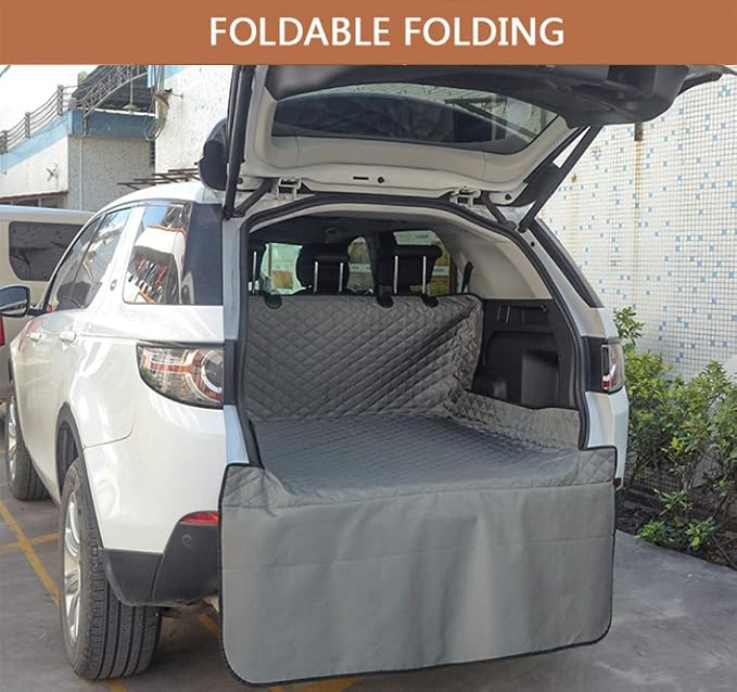 SUV Cargo Liner for Dogs Waterproof Nonslip Car Pet Seat Covers Back Seat with Bumper Flap Protector Washable Boot Cover Mats for Cars SUVs Vans Trucks (Grey) - Image 4