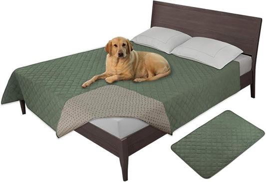 Easy-Going 100% Waterproof Dog Bed Cover, Non-Slip Pet Blanket for Furniture, Washable Couch Cover, Repleasement Sofa Cover (86x82 in,Greyish Green) by Easy-Going