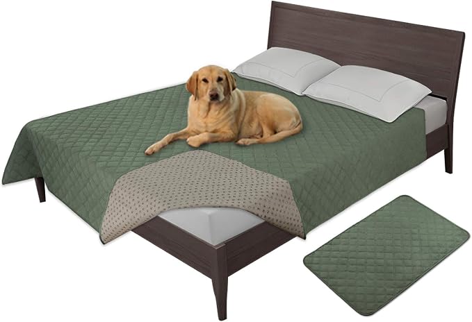 Easy-Going 100% Waterproof Dog Bed Cover, Non-Slip Pet Blanket for Furniture, Washable Couch Cover, Repleasement Sofa Cover (120X82 in,Greyish Green) by Easy-Going