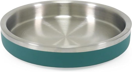 Rosewood Premium Double-Wall Stainless Steel Pet Food Shallow Bowl 480ml - Teal by Rosewood