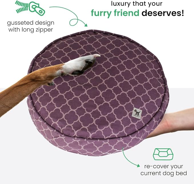 Molly Mutt Petite Dog Duvet Cover - Round - Royals Print - Measures 20’’ x 4’’ - 100% Cotton - Durable - Breathable - Sustainable - Machine Washable Dog Bed Cover - Pre-Shrunk - Image 5