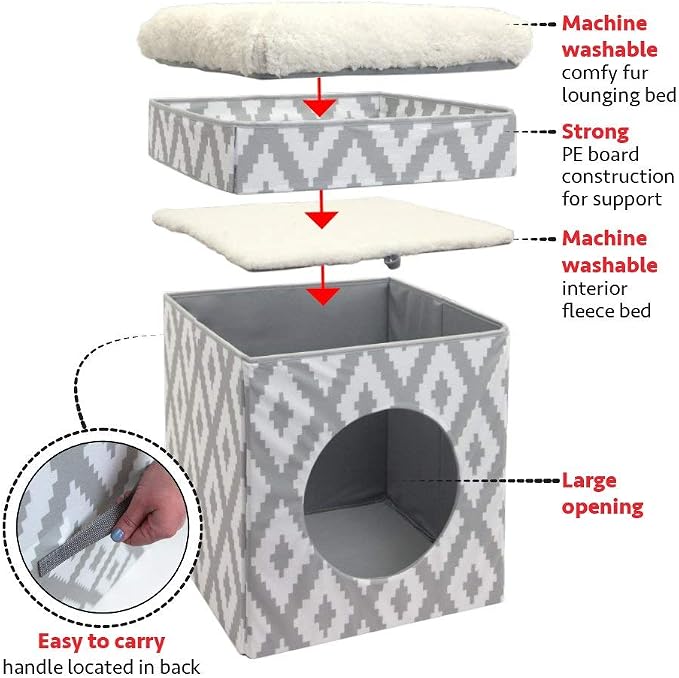 Kitty City Indoor Cat Cube Furniture, White Cube - Image 4