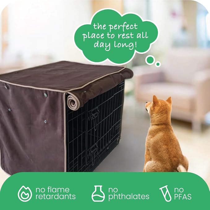 Molly Mutt Landslide Dog Crate Cover, 100% Cotton Canvas Cover with 2 Roll-Up Panels, Ideal for Dog or Cat Crate, Durable, Washable, and Free of Harmful Chemicals, 42" x 28" x 31" - Image 6