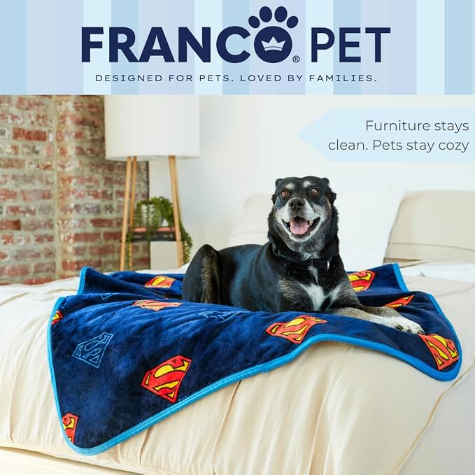 Superman DC Comics Waterproof Dog Bed Cover, Large 50x60 Pet Blanket for Furniture Bed Couch Sofa, (Officially Licensed) by Franco - Image 6