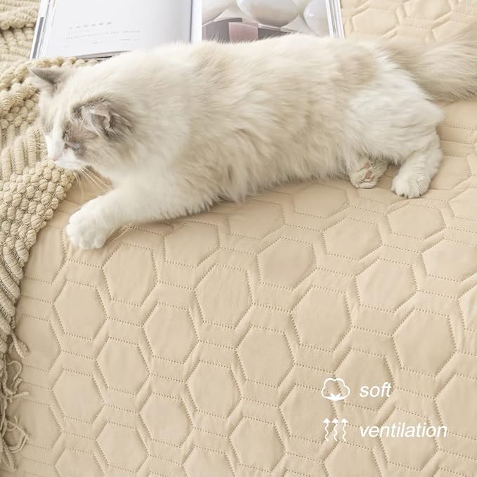 Tcksstex Waterproof and Anti-Slip Dog Bed Cover and Pet Blanket Sofa Pet Bed Mat ，car Incontinence Mattress Protectors Furniture Couch Cover for Most Cats Dogs, Pets - Image 5
