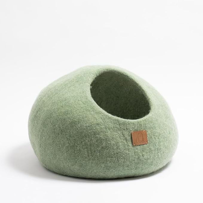 Handcrafted Wool Cat Cave Bed - Perfect Hideaway for Your Feline Friend - Quiet/Warm for Sleeping & Relaxing - Love Your Pet Dog or Cat - 100% Organic Felt - Ethically Sourced (Eucalyptus) - Image 3