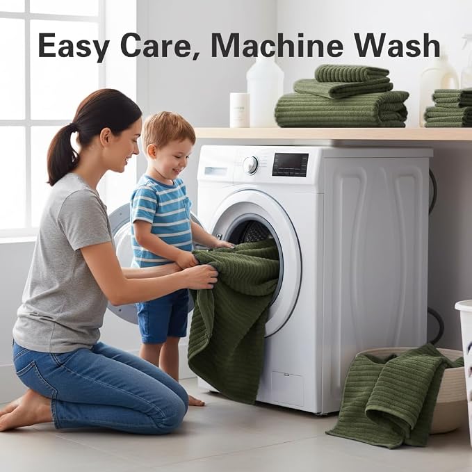 2 Piece Bath Sheets, 40"x80" Bath Towels, Olive Green | Extra-large size, Quick dry, Highly Absorbent, Lint Free，shower towels for bathroom gym spa，Big and Tall users - Image 7
