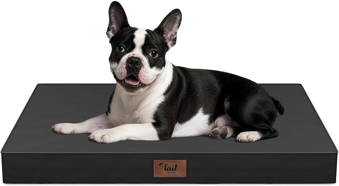 Orthopedic Waterproof Dog Bed for Small Dogs and Cats | Egg Crate Foam for Joint Support, Fits 30x19 Crates, TPU Waterproof Layer, Machine Washable 1680D Oxford Cover, Up to 30 lbs by TailStories