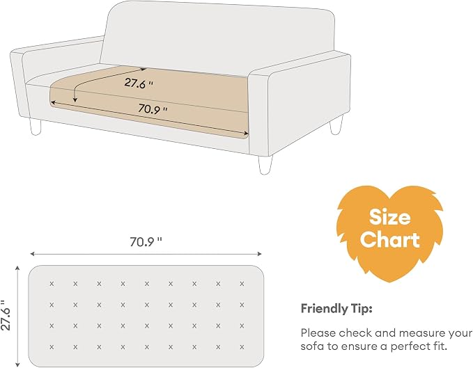 Couch Covers for Dog, Non-Slip Pet Sofa Cover 27.6"×70.9" White | 300gsm Thick Quilted Padding, Faux Rabbit Fur Machine Washable, for Small 3-Seater/Large Loveseat - Image 6