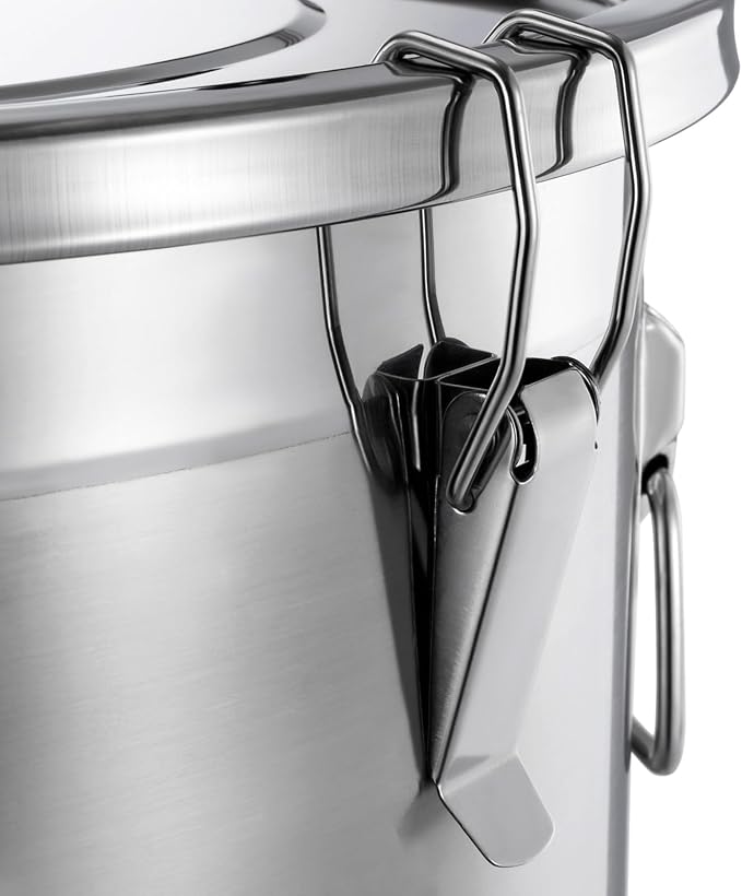 DYNAMI 12.7Gal 304 Stainless Steel Rice Storage Container,Extra Large Food Grade Canister,40-90Lbs Sealed Rice Bucket with Airtight Lid and Locking Buckle,for Rice, Flour, Grain (48L) - Image 8